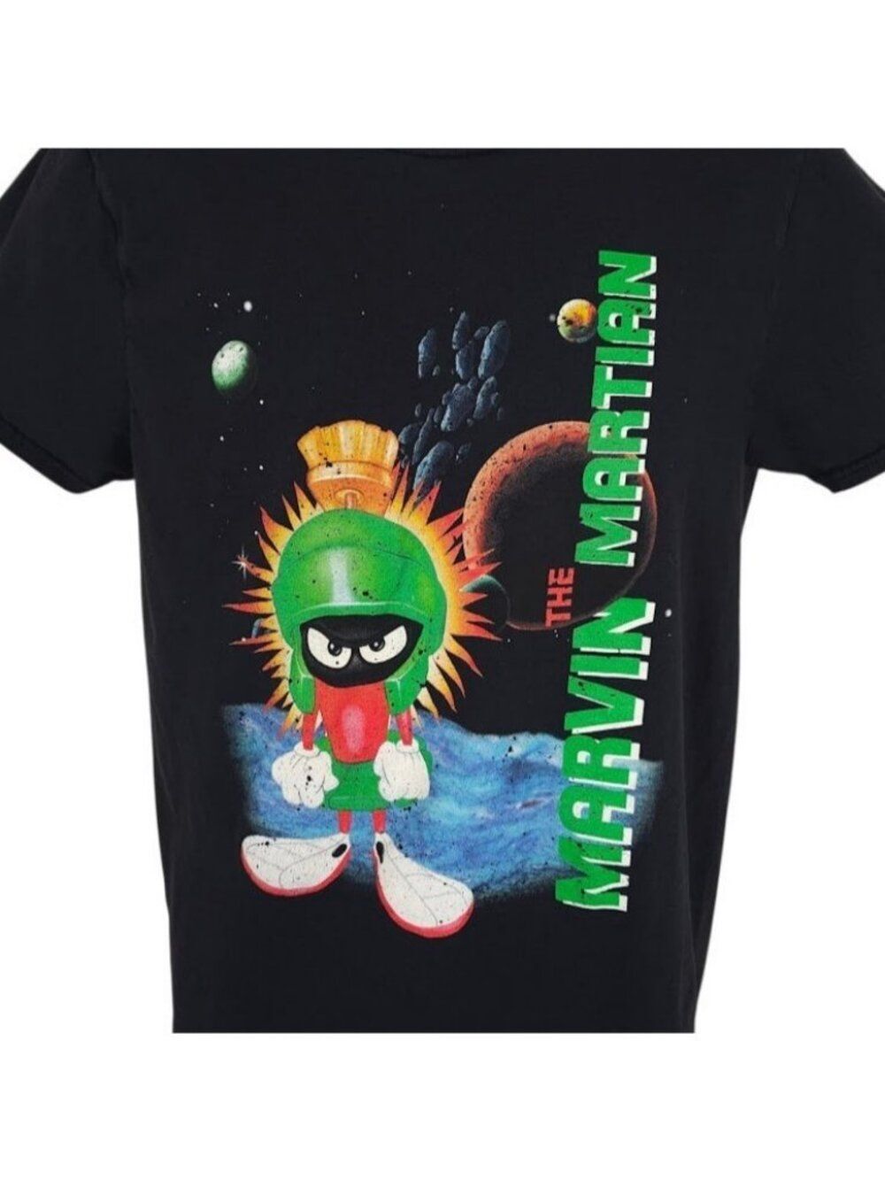 Marvin The Martian T Shirt Mens Size Medium Black Looney Tunes Warner Bros